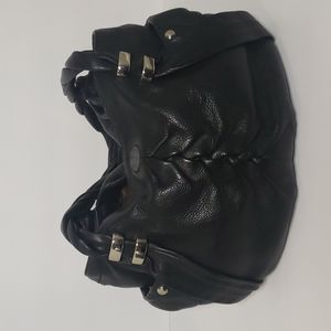 B Makowsky Black Leather Handbag